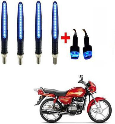 QZ DEVICE Front, Rear LED Indicator Light for Hero Splendor, Universal For Bike(Blue)