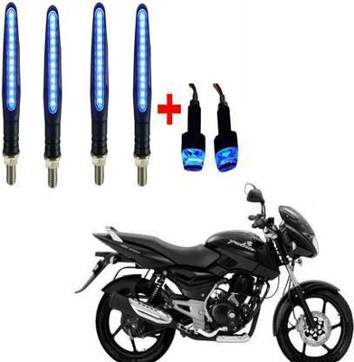 QZ DEVICE Front, Rear LED Indicator Light for Bajaj, Universal For Bike Discover 100 DTS-i, Universal For Bike(Blue)