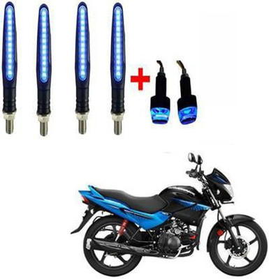 QZ DEVICE Front, Rear LED Indicator Light for Hero, Honda, Bajaj, Royal Enfield, Suzuki, TVS, Yamaha Universal For Bike(Blue)