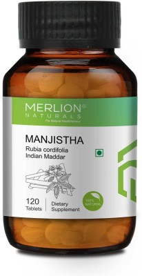 Merlion Naturals Manjistha Tablets (Indian Maddar) Rubia cordifolia, Pure Herbs 500mg x 120 Tablets(120 Tablets)