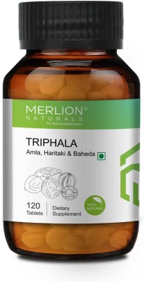 Merlion Naturals Triphala Tablets (Amla, Haritaki & Baheda), Pure Herbs 500mg x 120 Tablets(120 Tablets)
