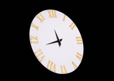 Qeznef Analog 30 cm X 30 cm Wall Clock(White, Without Glass, Standard)