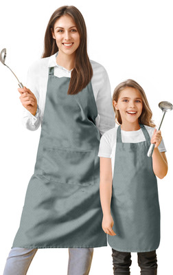 OASIS Cotton Chef's Apron - Free Size(Grey, Pack of 2)