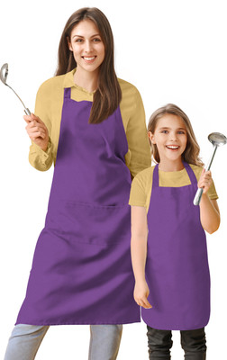 OASIS Cotton Chef's Apron - Free Size(Purple, Pack of 2)