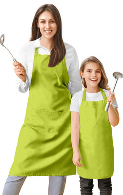 OASIS Cotton Chef's Apron - Free Size(Green, Pack of 2)