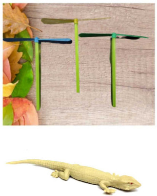 imtion 2 in 1 ( 2 Pcs Air flying toys + 1 Pcs chipkali Real looking Lizard besT