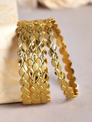 RUBANS Alloy Gold-plated Bangle Set(Pack of 4)