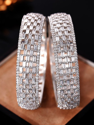 RUBANS Alloy Silver Bangle Set