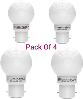 Illuminator 0.5 W Basic Round B22 Night Bulb(White, Pack of 4)