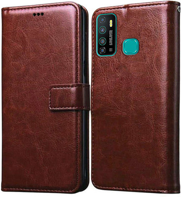 Flipkart SmartBuy Flip Cover for Infinix Hot 9(Brown, Pack of: 1)