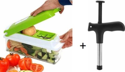 Value Adds Presents Combo Pack of Coconut Opener Straight Peeler and 12 in 1 Nicer Dicer Vegetable & Fruit Chopper(1 Coconut Opener, 1 Nicer Dicer)