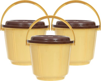 KUBER INDUSTRIES Plastic Grocery Container  - 5 L(Pack of 3, Yellow)
