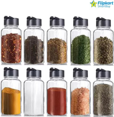Flipkart SmartBuy Glass Utility Container  - 100 ml(Pack of 10, Black)