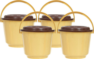 KUBER INDUSTRIES Plastic Grocery Container  - 5 L(Pack of 4, Yellow)
