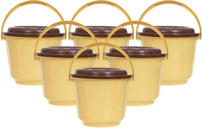 KUBER INDUSTRIES Plastic Grocery Container  - 5 L(Pack of 6, Yellow)