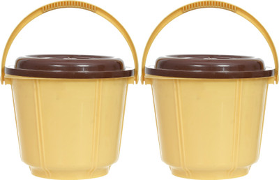 KUBER INDUSTRIES Plastic Grocery Container  - 5 L(Pack of 2, Yellow)