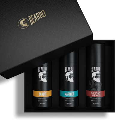 BEARDO Perfume Body Spray Trio (Bandit + Mariner + Whisky Smoke) for Men Pack of 3 Perfume Body Spray – For Men & Women