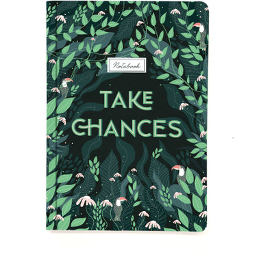 Happening Hippo Take Chances A5 Notebook Unruled 100 GSM 70 Pages(Evergreen)