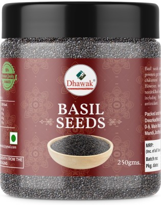 Dhawak Raw Basil Seeds Tukmariya Sabja Falooda Seeds Basil Seed for Weight Loss Basil Seeds(250 g)