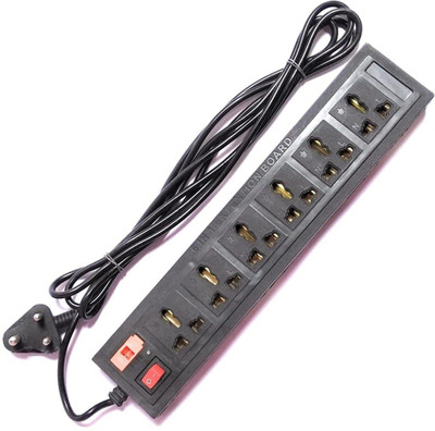 Flysmart 6 Socket Extension Board with Individual Switches Fuse and LED Indicator 6 A Six Pin Socket