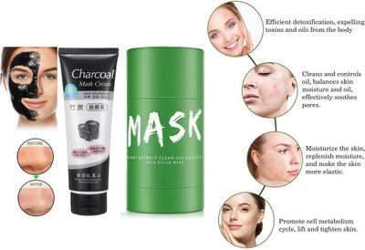 ADJD Green Tea Clay & Charcoal Peel Off Face Mask Clean Blackhead for All Skin Types(170 g)