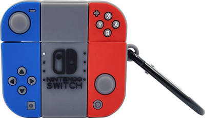 J Silicone Press and Release Headphone Pouch For Apple Airpods 3rd Generation(Blue Red)