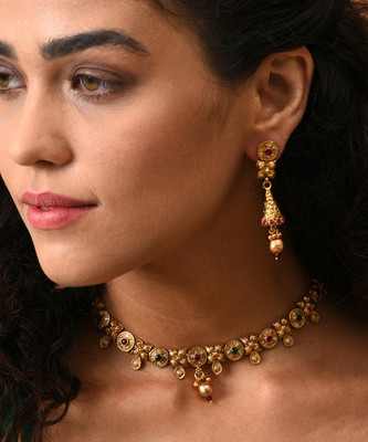 SOHI Alloy Gold-plated Gold Jewellery Set(Pack of 2)