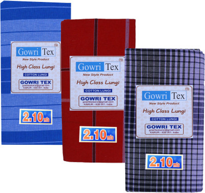 GOWRI TEX Striped, Checkered Multicolor Lungi