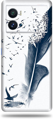 OggyBaba Vivo Iqoo 9 Pro 5G Mobile Skin(Feather Art Multicolor Skin With Ultra Matte Finish)