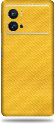 OggyBaba Vivo Iqoo 9 Pro 5G Mobile Skin(Yellow Carbon Fiber Skin With Ultra Matte Finish)