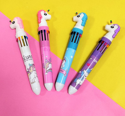 Preili's Unicorn Roller Ball Pen(Pack of 4, Ink Color - Multicolor)
