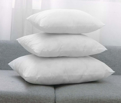 Anita Corporation Microfibre Cushion Pack of 3 Solid Microfiber Rectangular Soft Cushion Pillow Filler For Bed, Sofa, 12 x 24 Inch(White)