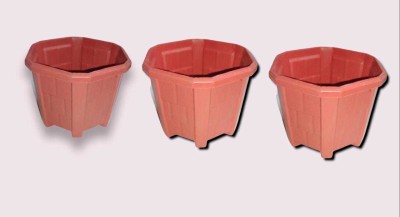 Variety Mart Plastic Circular Pot Heavy Duty Highly Durable Plant Container Plant Container Set(Pack of 3, Plastic)
