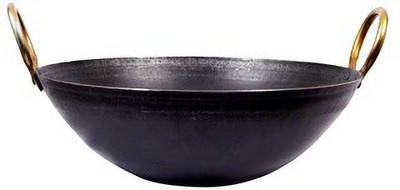 shri gaurangi Iron deep Kadai/Frying Pan Kadhai 9 Inch 23 cm 2 liter Iron Induction Bottom Kadhai 23 cm diameter 2 L capacity(Iron, Non-stick, Induction Bottom)
