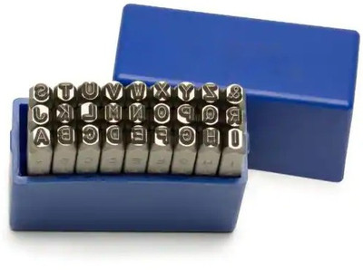 SAMENX Letter, Alphabet Punch Set | 5 MM, 27 Letters (A to Z) Carbon Steel Construction Punches & Punching Machines(Set Of 27, Black)