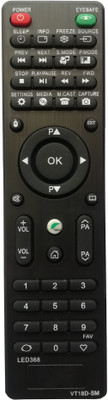LipiWorld LED368 VT18D-SM LED LCD Smart TV Remote Control Compatible for Willett Led Tv Remote Controller(Black)