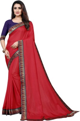 Aai shree khodiyar Woven Daily Wear Silk Blend Saree(Red)