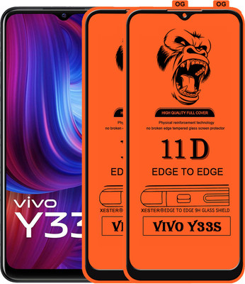 PEPHONE Edge To Edge Tempered Glass for VIVO Y33S(Pack of 1)