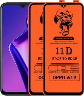 PFOAM Edge To Edge Tempered Glass for OPPO A12(Pack of 2)