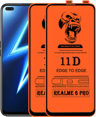 PFOAM Edge To Edge Tempered Glass for REALME 6 PRO(Pack of 2)