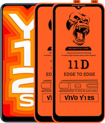 PEPHONE Edge To Edge Tempered Glass for VIVO Y12S(Pack of 1)