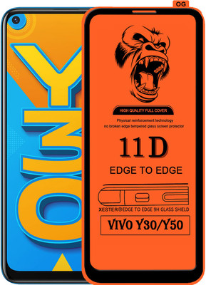 PEPHONE Edge To Edge Tempered Glass for VIVO Y30(Pack of 1)