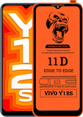 PEPHONE Edge To Edge Tempered Glass for VIVO Y12S(Pack of 1)