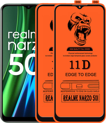 PFOAM Edge To Edge Tempered Glass for REALME NARZO 50I(Pack of 2)