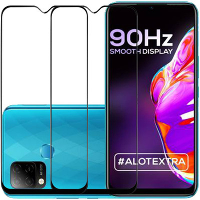 SPRITZEN Edge To Edge Tempered Glass for Infinix Smart 4, Infinix Smart 4 Plus, Infinix Hot 10s(Pack of 2)