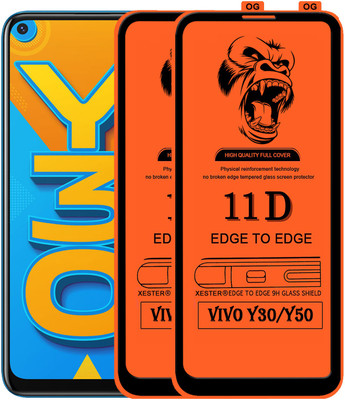 PEPHONE Edge To Edge Tempered Glass for VIVO Y30(Pack of 1)