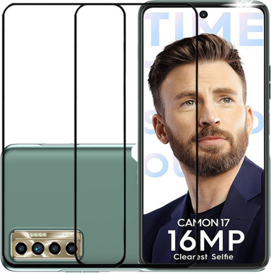 SPRITZEN Edge To Edge Tempered Glass for Tecno Camon 16, Tecno Camon 17, Tecno Camon 17 Pro, Tecno Camon 18(Pack of 2)
