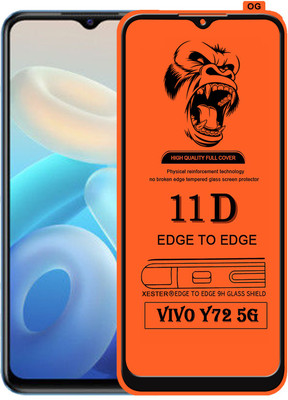 PEPHONE Edge To Edge Tempered Glass for VIVO Y72 5G(Pack of 1)