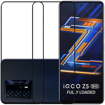 SPRITZEN Edge To Edge Tempered Glass for iQOO Z5 5G(Pack of 2)