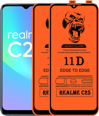 PEPHONE Edge To Edge Tempered Glass for REALME C25(Pack of 1)